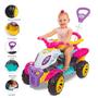 Imagem de Carrinho Quadriciclo De Passeio Infantil Empurrador Pedal Criança Menina