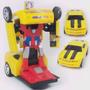 Imagem de Carrinho Super Robots Camaro Amarelo - Carro Vira Robô Emite Luz Som Transformers.