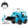 Imagem de Carrinho Trator Escavadeira com Controle Recarregável Azul