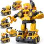 Imagem de Carrinhos Robo 5 em 1 Brinquedo Infantil Monta e Desmonta Construbots - Mega Compras 