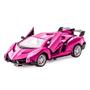 Imagem de Carro De Controle Remoto Carrinho Rápido Roxo Rosa Abre As Portas - Dm Toys