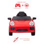 Imagem de Carro de Passeio Infantil c/Controle Carrinho Elétrico Motorizado Porsche Esportivo Vermelho Luz Led