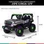 Imagem de Carro Elétrico Jipe Off Road Cinza 12v Com Controle Remoto