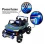 Imagem de Carro Elétrico Utv 12V Infantil Buggy Quadriciclo Controle Bluetooth Usb Azul Brinqway Bw-277 Luzes