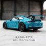 Imagem de Carro esportivo Porsche 911GT3 RS, escala 1:24, em liga metálica simulando realidade.