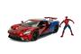 Imagem de Carro fundido sob pressão Jada Toys Marvel 2017 Ford GT 1:24 com Homem-Aranha