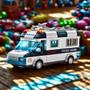 Imagem de Carro Policia 77 Peças Lego Brinquedo Com Luz Som