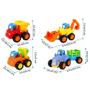 Imagem de Carros movidos a atrito, empurram e vão para caminhões de brinquedo Veículos de construção Brinquedos Conjunto para crianças de 1 a 3 anos de idade- caminhão de lixo, misturador de cimento, trator, trator, desenho animado educacional precoce ( conj
