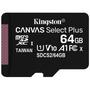 Imagem de Cartão de Memória 64GB Kingston Canvas Select Plus - MicroSD - Classe 10 - Leitura 100MB/s