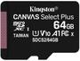 Imagem de Cartão de Memória 64GB Micro SD Kingston 10 com Adaptador SD Canvas Select Plus SDCS2