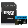 Imagem de Cartão de Memória Adata 16GB Classe 10 com Adaptador - AUSDH16GUICL10A1-RA1