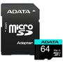 Imagem de Cartão de Memória Adata MicroSDHC 64 GB Classe 10 V30 com Adaptador - AUSDX64GUI3V30SA2-RA1