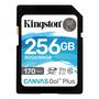 Imagem de Cartão de Memória Kingston 256GB SDXC Canvas Go Plus SDG3 U3 V30 UHS-I Até 170MB/s