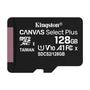 Imagem de Cartão de Memória Kingston Canvas Select Plus MicroSD 128GB Classe 10 com Adaptador, para Câmeras Au