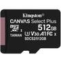 Imagem de Cartão de Memória Kingston Canvas Select Plus MicroSD 512GB Classe 10 - SDCS2/512GB