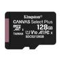 Imagem de Cartão de memória Kingston microSD de 128GB Canvas Select Plus - 100MB/s - Classe 10 com adaptador SD - SDCS2/128GB