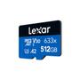 Imagem de Cartão de Memória Lexar Blue Micro SDHC 512GB UHS-I Classe 10 + Adaptador - LSDMI512BBNL633A