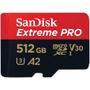 Imagem de Cartão de Memória Micro SD Sandisk Extreme Pro 200-140 MB/s U3 512 GB com Adaptador (SDSQXCD-512G-GN6MA)