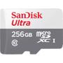 Imagem de Cartão de Memória Micro SD Sandisk Ultra 100 MB/s C10 256GB (SDSQUNR-256G-GN6TA)