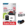 Imagem de Cartão de Memória Micro SD Sandisk Ultra 16GB 80mb/s + Leitor 15 em 1