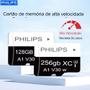 Imagem de Cartão de Memória PHILIPS Micro SD 64GB,  até 100 MB/s, Alta Velocidade para Câmeras