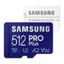 Cartão de Memória Samsung 512GB Micro SD Pro Plus Imagem de Cartão de Memória Samsung 512GB Micro SD Pro Plus