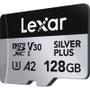 Imagem de Cartão memória lexar micro sd xc 128gb 205mb/s uhs-i v30 silver plus lmssipl128g-bnanu