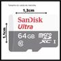 Imagem de Cartão Memória SanDisk Micro Sd 64GB Utra Classe 10 100 Mb/s Camere WI FI Smartphone Celular Tablet