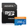 Imagem de Cartao Micro Sd 256Gb Adata Class 10 Uhs-I V10 Com Adaptador