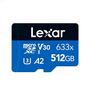 Imagem de Cartão Micro SD Lexar de Alta Velocidade (128GB, 32GB, 64GB, 256GB, 512GB) - Class 10, A1, A2