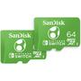 Imagem de Cartão microSDXC SanDisk 64GB, pacote com 2 unidades, licenciado para Nintendo Swi