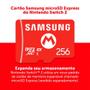 Cartão Samsung microSD 256GB Express para Nintendo Switch 2 Imagem de Cartão Samsung microSD 256GB Express para Nintendo Switch 2