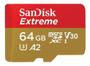Imagem de Cartão Sandisk Micro Sdsqxah-064g-gn6mn Extreme 64gb/170mbs