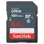 Imagem de Cartao SD 64GB Sandisk Ultra 100MB/s SD/XC FHD C10