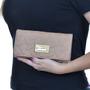Imagem de Carteira Feminina Versátil Bag Clutch Elegante Bege Moderna