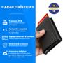 Imagem de Carteira Slim Porta Cartão Antifurto RFID Tecido Resistente