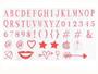 Imagem de Cartela 60 Letras Simbolos Numeros Vermelho P Light Box A4