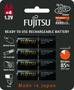 Imagem de Cartela c/ 4 pilhas PRETAS AA recarregáveis Fujitsu Premium, modelo HR-3UTHC