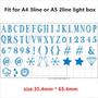 Imagem de Cartela De Letras Simbolos Numeros Vermelho P Light Box A4