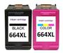 Imagem de Cartucho  Compatível 664xl 664 Preto 15ml + Colorido  Deskjet Ink Advantage 2135 2136 4536  3776