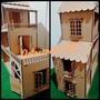 Imagem de Casa Casinha De Boneca Polly C/garagem 60cm + 44 Moveis  Mdf Cru