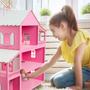 Imagem de Casa Casinha Infantil Rosa Madeira 1 Metro Com Moveis