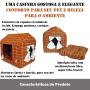 Imagem de Casa Casinha Pet Cachorro Gato Tecido Luxo Almofada Patachic