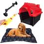 Imagem de Casa Pet N3 Dog Vermelho + Brinquedos Sonoros + Cama Preta