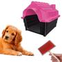 Imagem de Casa Pet Proteção UV N4 Rosa + Rasqueadeira Tira Pelos Pet