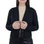 Imagem de Casaco Feminino Babicat Cardigan Canelado Preto - B1851