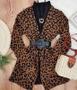 Imagem de  Casaco Feminino Blusa Kimono Cardigan Animal Print Luxo Top