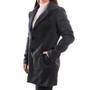Imagem de Casaco Feminino de Inverno Lã de Frio Longo Elegante Cinza G