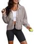 Imagem de Casaco feminino ReachMe Sherpa Fuzzy Fleece, casaco de inverno, cinza