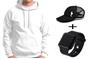Imagem de Casaco Moletom Masculino Feminino liso blusa de frio Canguru com Boné e relógio digital - K103